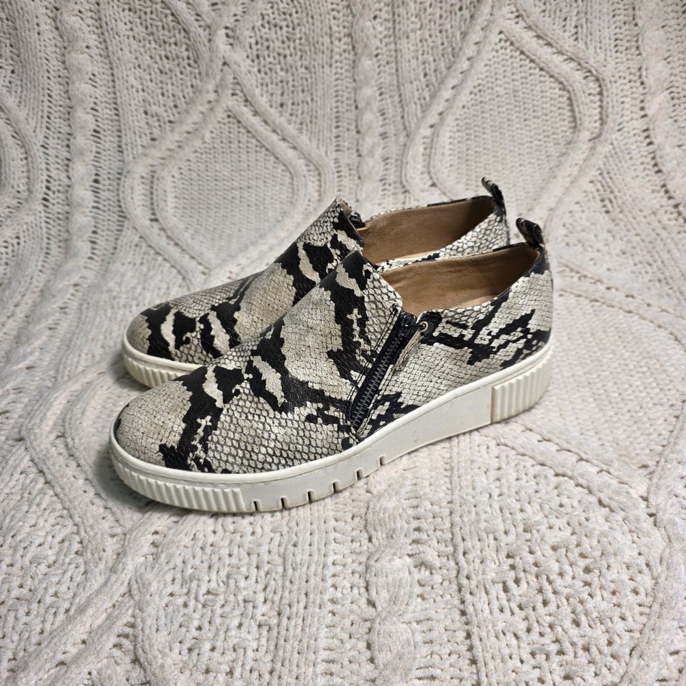 Soul Naturalizer Turner Sneakers Snakeskin Print Zip Platform Women 9M Excellent